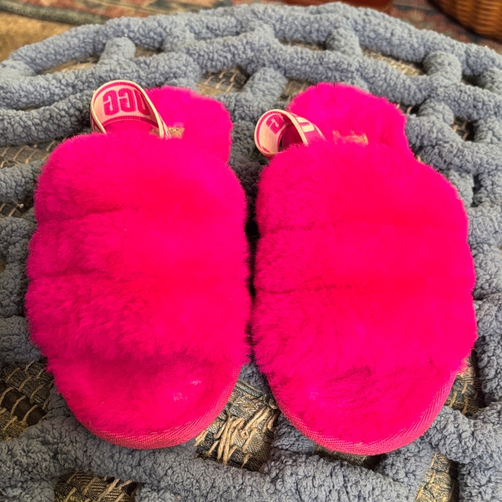 UGG Hot Pink Fuzzy Slippers